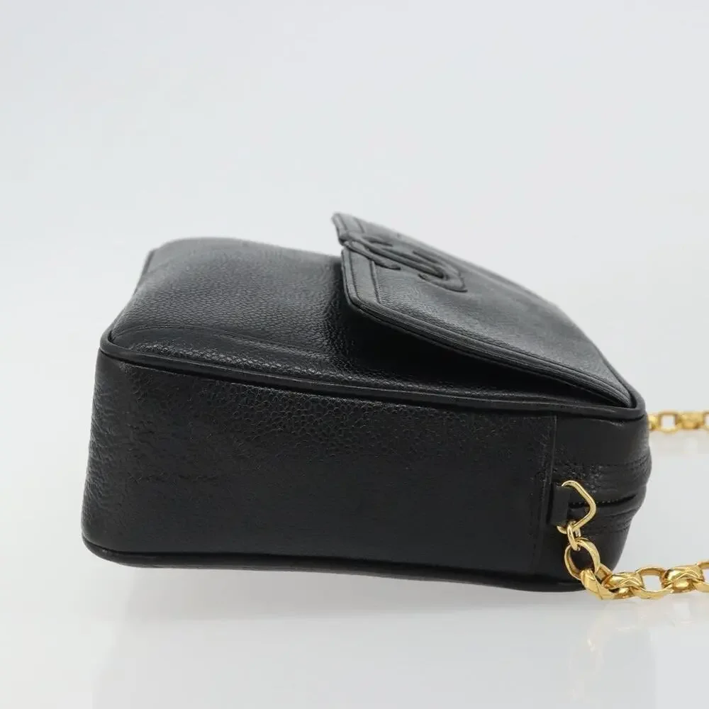 Chanel Chain Shoulder Bag Black Caviar Leather